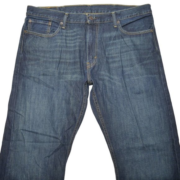 Levis 514 Size 38x30 Jeans Mens Straight Leg Regular Fit Dark Wash Distressed - Picture 4 of 7